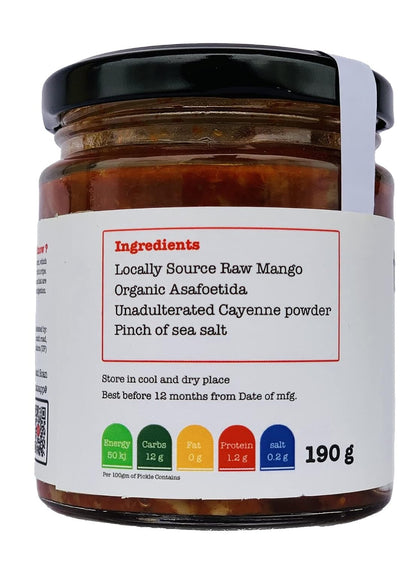 tasty tongue' Heeng Wala Kacche Aam ka teekha Achar/Hing ki Achari (Spicy Asafoetida-Raw Mango Pickle), Traditional, 100% Oil-Free, preservatives-free, Sun dried, Certified