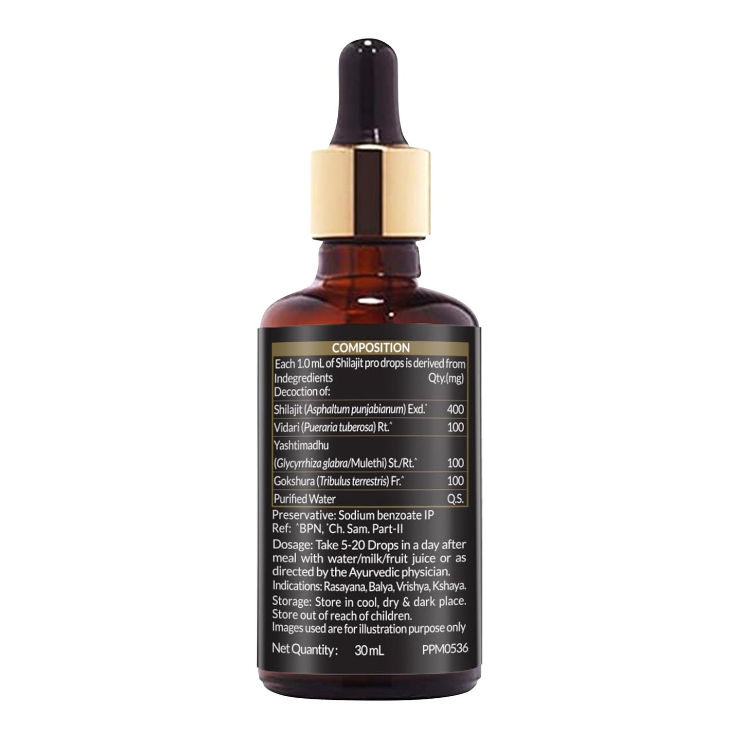 MuscleBlaze Koshaveda Shilajit Pro Drops by (30ml) | Shilajit Original with Gokshura, Vidari & Mulethi | For Energy & Stamina