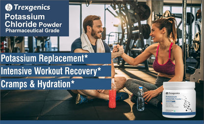 Trexgenics POTASSIUM CHLORIDE POWDER (250 gram / 8.81 Oz) KCL Essential Mineral (Pack of 1)