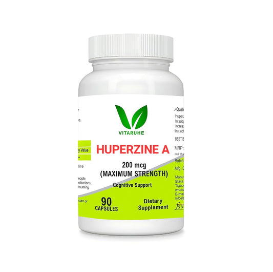 VITARUHE® Huperzine A 200mcg Per Serving, 90 Capsules, (Huperzine A Supplement), Supports Focus, Cognition, Memory and Learning Ability, Premium Brain Health Supplement, No GMOs