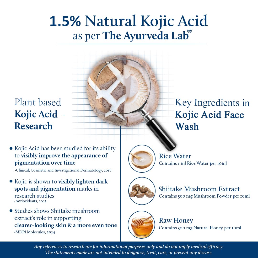 Blue Nectar 2% Kojic Acid Face Wash for Pigmentation | Gentle Cleanser for Face for Oily, Dry & Sensitive Skin | Natural Face Wash for Women & Men (11 Herbs, 100ml)