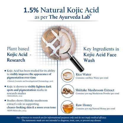 Blue Nectar 2% Kojic Acid Face Wash for Pigmentation | Gentle Cleanser for Face for Oily, Dry & Sensitive Skin | Natural Face Wash for Women & Men (11 Herbs, 100ml)
