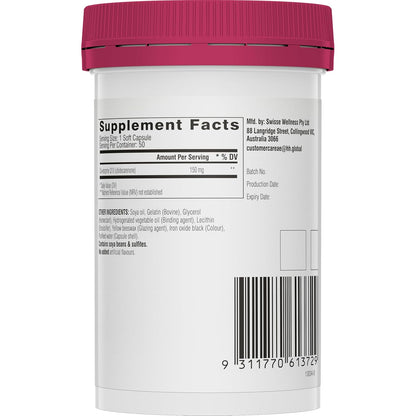 Zephivo Swisse Coenzyme Q10, 150mg CoQ10 Supplement - Highest Strength CoQ10 In Single Capsule (Manufactured In Australia) High Absorption for Heart & Energy Metabolism - 50 Tablets
