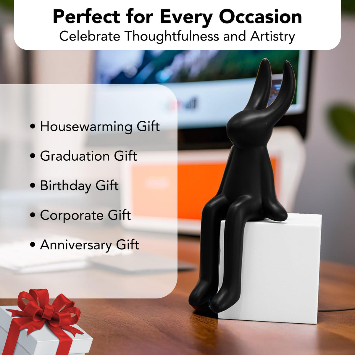 Nostrae Rabbit Show Pieces for Home Decor Living Room Decor Items | Cute Animals Showpieces Gift Item for Decoration | Center Table Tv Showcase Shelf Office Desk Interior Statue Figurines