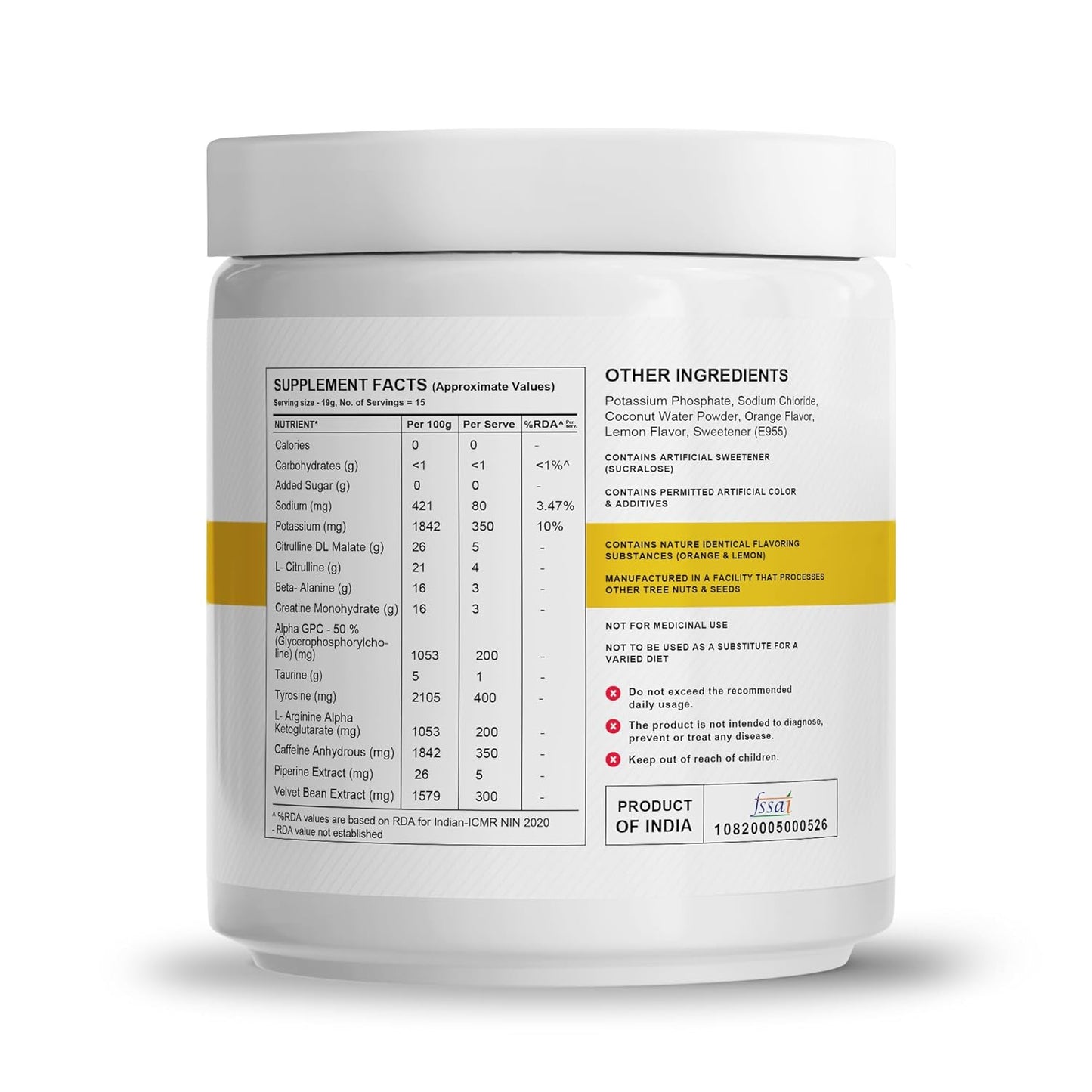 Wellcore - God Mode Pre Workout Supplement (285g Powder, 15 Servings) | Valencia Orange | Only For Serious Lifters | Pre Workout For Men And Women With Caffeine & Creatine