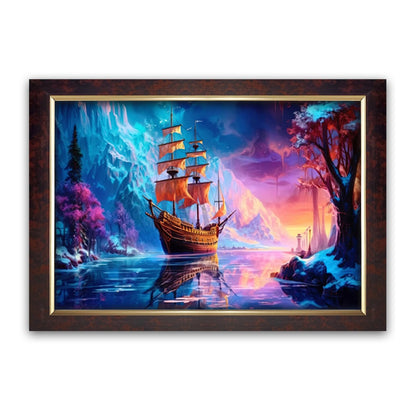 Premium Sparkle Lamination, Pirate Ship Boat Photo Frame, Copper Gold, 14x20 Inch 24036