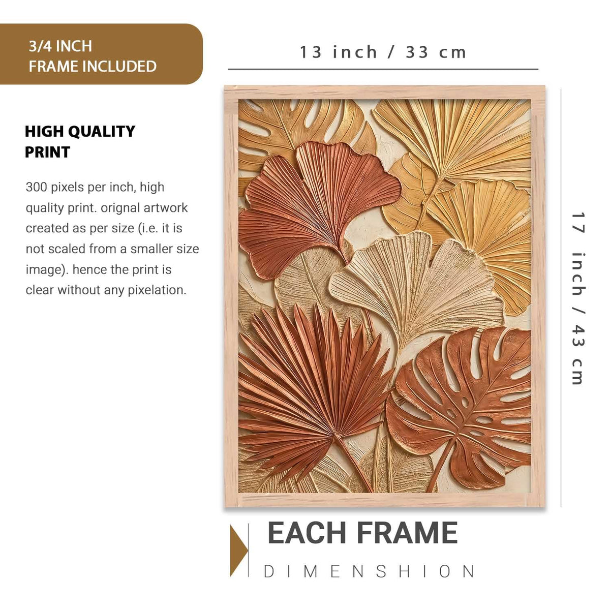 Floral Wall Art Home Decoration | Aesthetic BohoPaintings With Frame For Living Room Bed Room Hotel Wall Decor Digital Reprint (13x17 inch)
