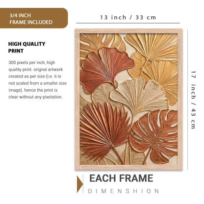 Floral Wall Art Home Decoration | Aesthetic BohoPaintings With Frame For Living Room Bed Room Hotel Wall Decor Digital Reprint (13x17 inch)