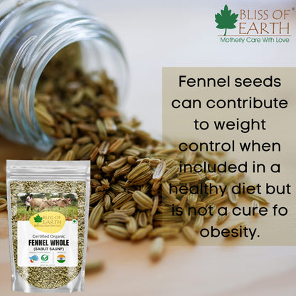 Bliss of Earth Organic Whole Fennel Seed 400gm