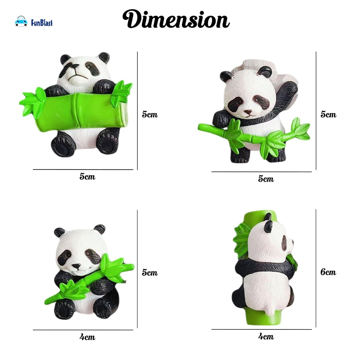 Panda Miniature Figurines - Decorative Showpiece, Gift for Him/Her, Diwali Deepwali New Year Home Decor, Bedroom, Living Room, Office, Table, Car Dashboard (Style-A)