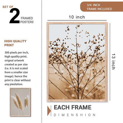 illustration design Wall frames for Home decoration/ paintings for living room, bedrrom and office decor (Theme- minimal (Synthetic Wood frame) (Leminated 300 GSM Print) (framed, Multicolur) Set of 2