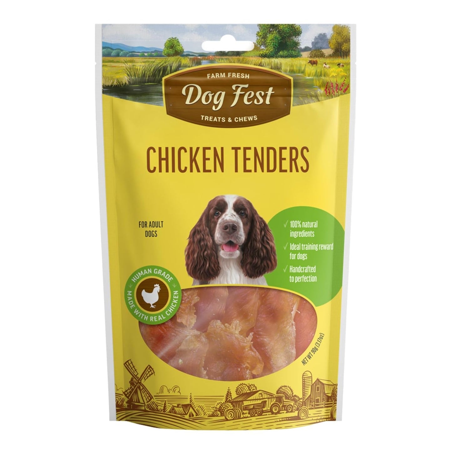 BarkButler x Dogfest Chicken Tenders Treats for Dogs | Meat-First | Human Grade | Natural Ingredients | 0% Artificial Colours & Preservatives | Dog Treats for Adult Dog | 90g