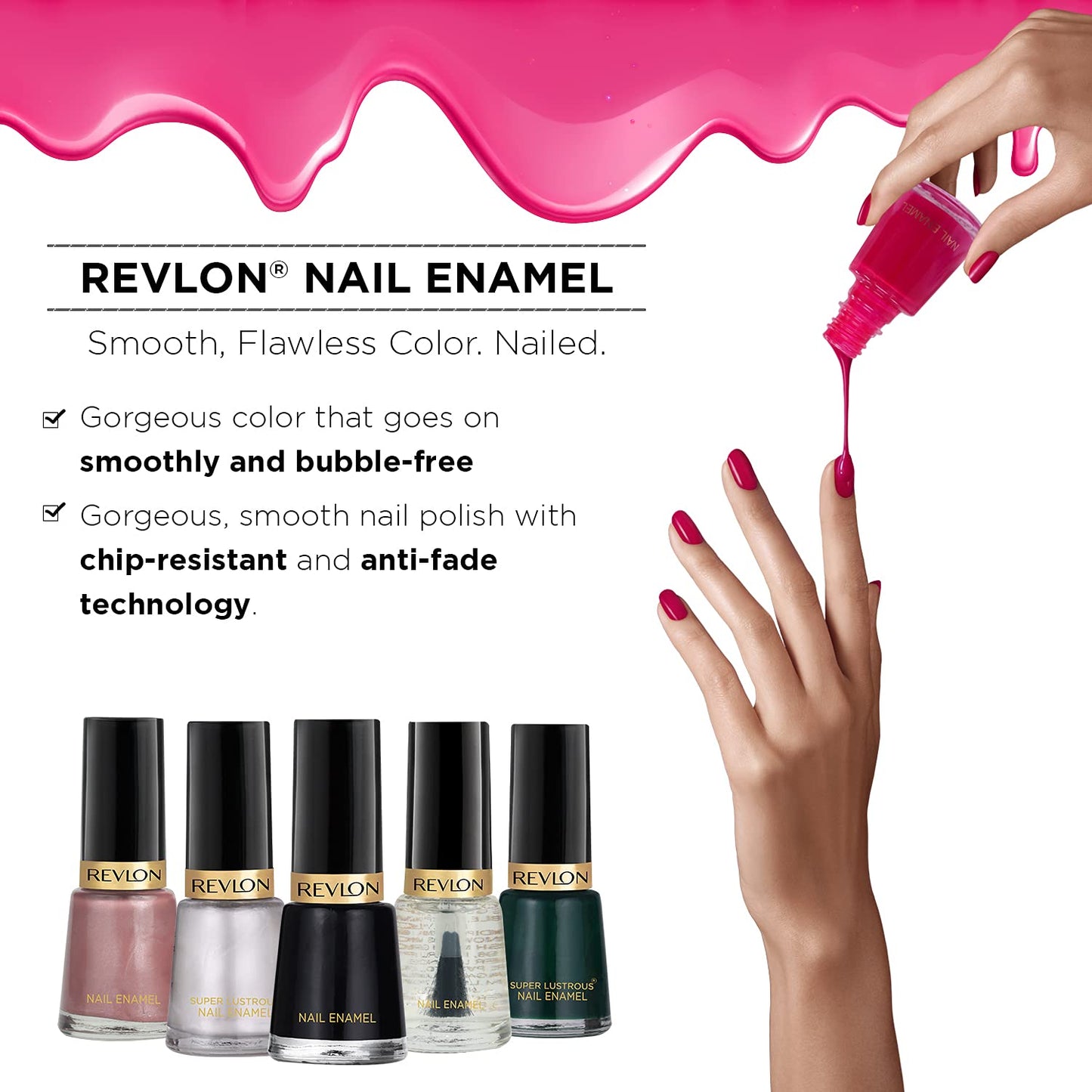 Revlon Nail Enamel, Glossy Finish, Silver Jewel, 8Ml
