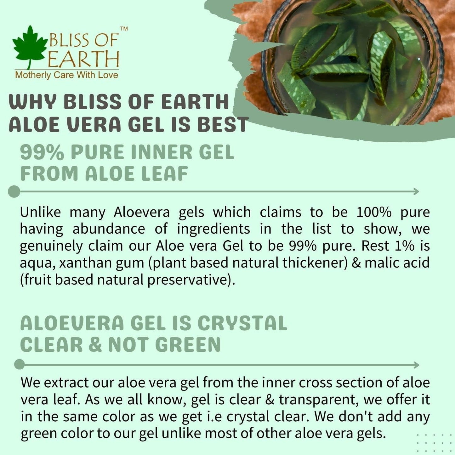 Bliss Of Earth 99% Pure Crystal Clear Aloe Vera Gel For Face Hair Skin Dark Spots, Effective Cooling, Soothing & Hydrating, 100gm