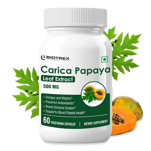 Biotrex Nutraceuticals Carica Papaya Leaf Extract 500mg - 60 Capsules