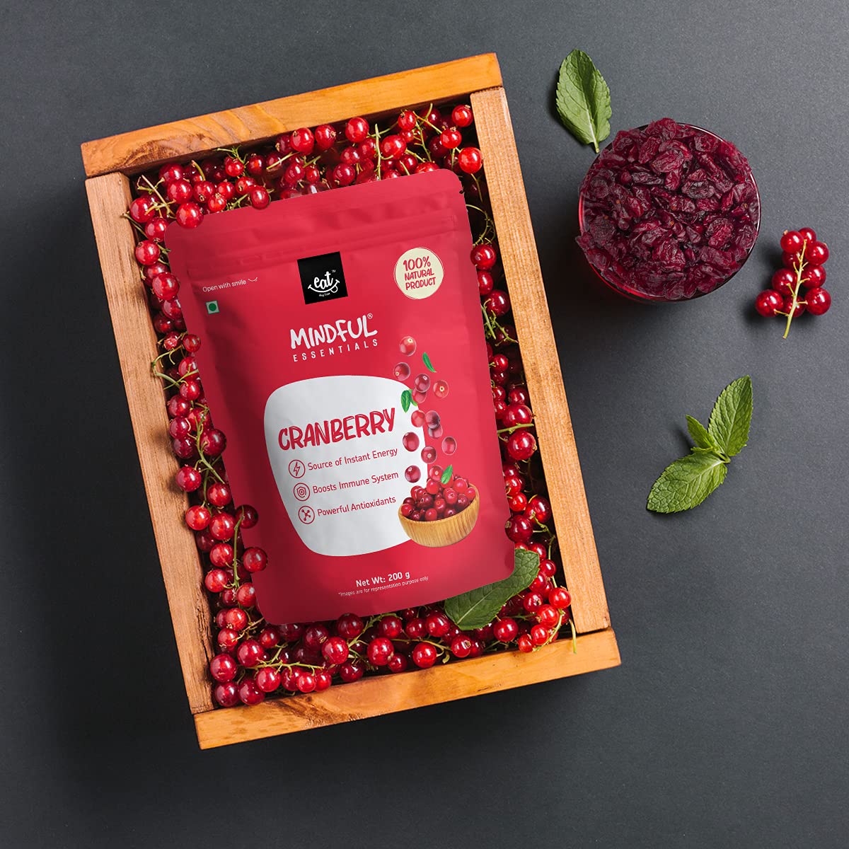Eat Anytime Dried Californian Cranberries 400 g | 100% Natural, Dried Fruit & Berries | High Nutrient And Antioxidant | No Added Preservatives