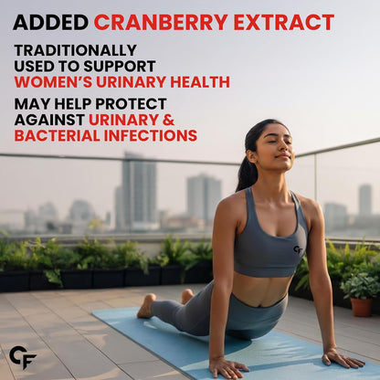 Carbamide Forte Women’s Probiotics Supplement 60 Billion CFU | Gut Health Supplements with Cranberry Extract | Pre & Probiotics Supplement for Gut Health | 60 veg Capsules