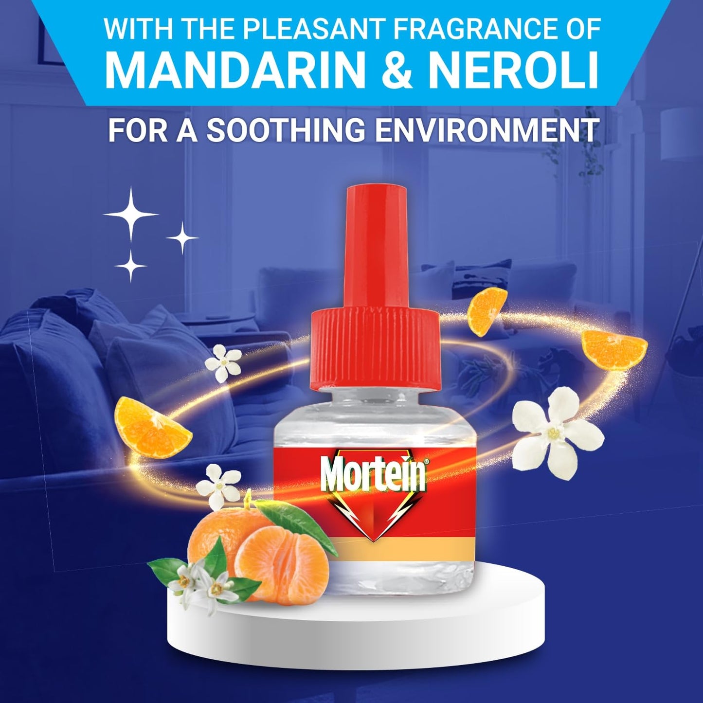 Mortein 45ml x 3 Refills With The Pleasant Fragrance of Mandarin & Neroli Liquid| Fits All Machines | Smartplus Mosquito Killer | 100% Protection from Mosquitoes | Insect & Mosquito Repellent