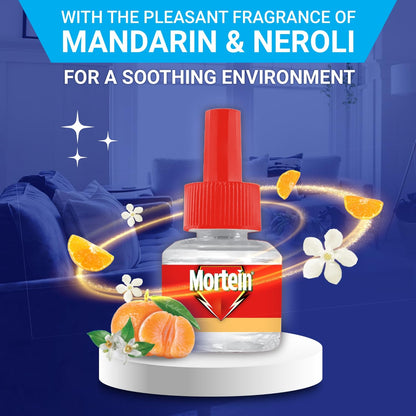 Mortein 45ml x 3 Refills With The Pleasant Fragrance of Mandarin & Neroli Liquid| Fits All Machines | Smartplus Mosquito Killer | 100% Protection from Mosquitoes | Insect & Mosquito Repellent