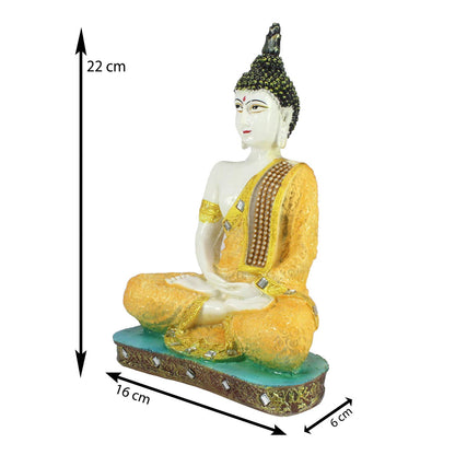 Orange Buddha Decorative Showpiece - 24 cm