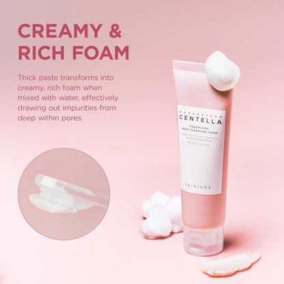 SKIN1004 Centella Poremizing Deep Cleansing Foam | Sebum Control & Pore Tightening with Kaolin & Papain for Oily Skin, 125ml