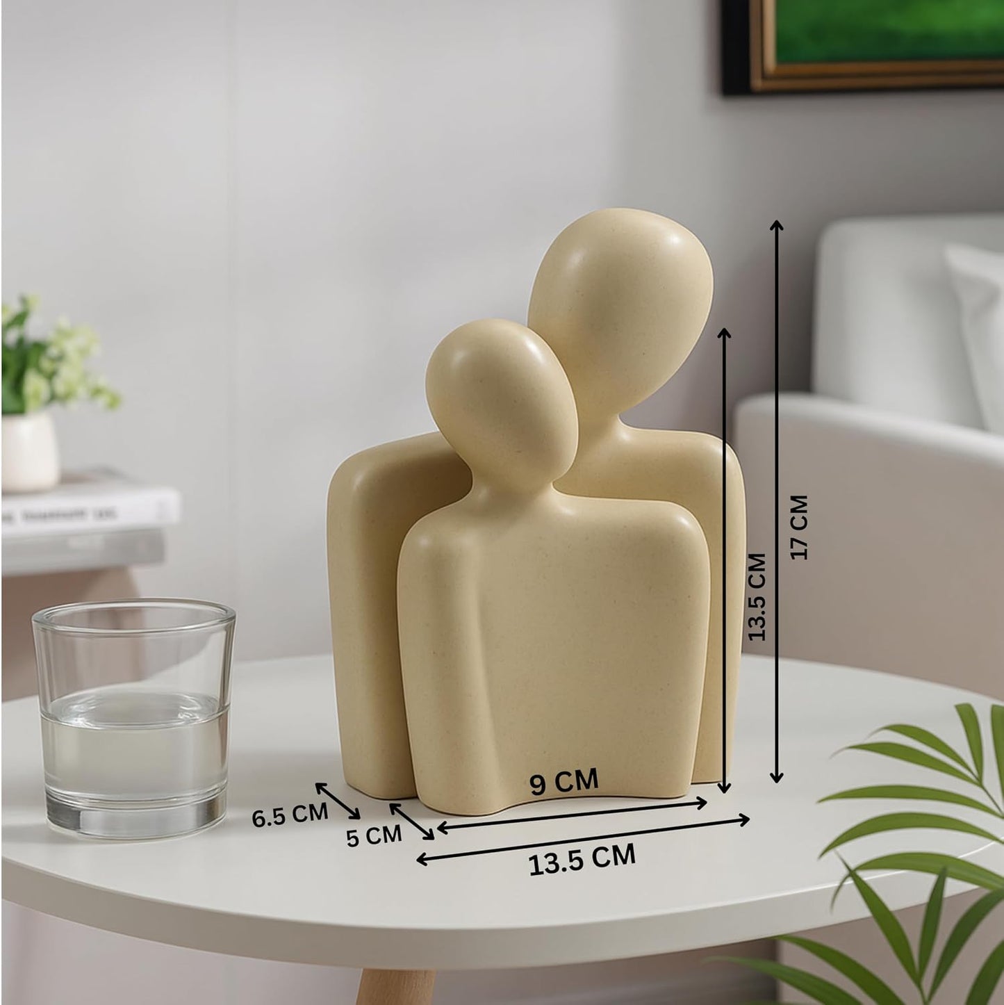 CraftVatika Romantic Couple Statue Home Decoration Items for Living Room, Modern Abstract Couple Sculpture Set, Valentine Gift for Girlfriend Boyfriend Husband Wife Her Him, Table Decor Home