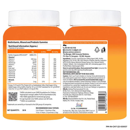 Centrum Kids, World's No.1 Multivitamin with Probiotics, Vitamin C & 11 other nutrients for Immunity, Healthy Digestion & Eye Health (Veg)- 30 Gummies