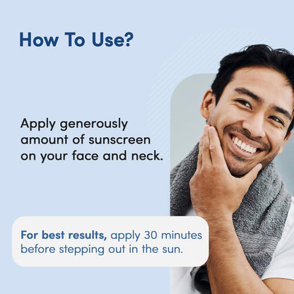 Man Matters Probiotic Sunscreen SPF 50 PA++++ 50ml | SunCat MTA Technology | Sweat Resistant & Broad Spectrum Protection | Centella, Rice Water & Niacinamide | Non Greasy, 0 White Cast & Lightweight