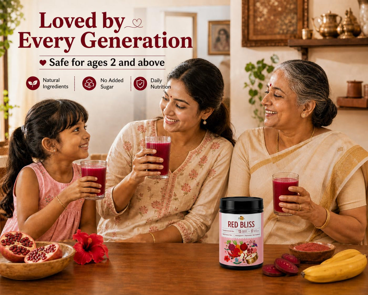 Palm Era Red Bliss Powder | Red Banana, Beetroot & Pomegranate with Palm Jaggery