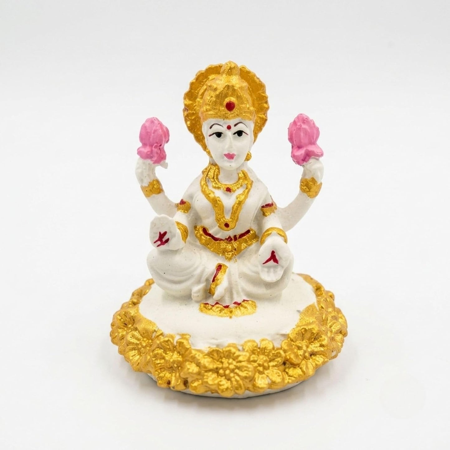Gold Art India Laxmi Idol,Laxmi Statue for Home Decor,Laxmi MATA murti for Office Desk, & Laxmi Idol for Car Dashboard,Unique Wedding & Birthday Gift