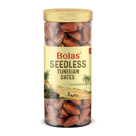 Bolas Seedless Tunisian Dates 400g | Khajur/Khajoor | Naturally Sweet | No Added Sugar | No Preservatives | Rich in Fibre & Vitamins | Healthy Snack