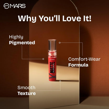 MARS Matte Muse Mousse Lipstick (3ml) (15-ROYAL HIGHNESS) with Doe-Foot Applicator | Highly Pigmented | Smooth Texture | Hydrating Formula | Blurry Lips Effect