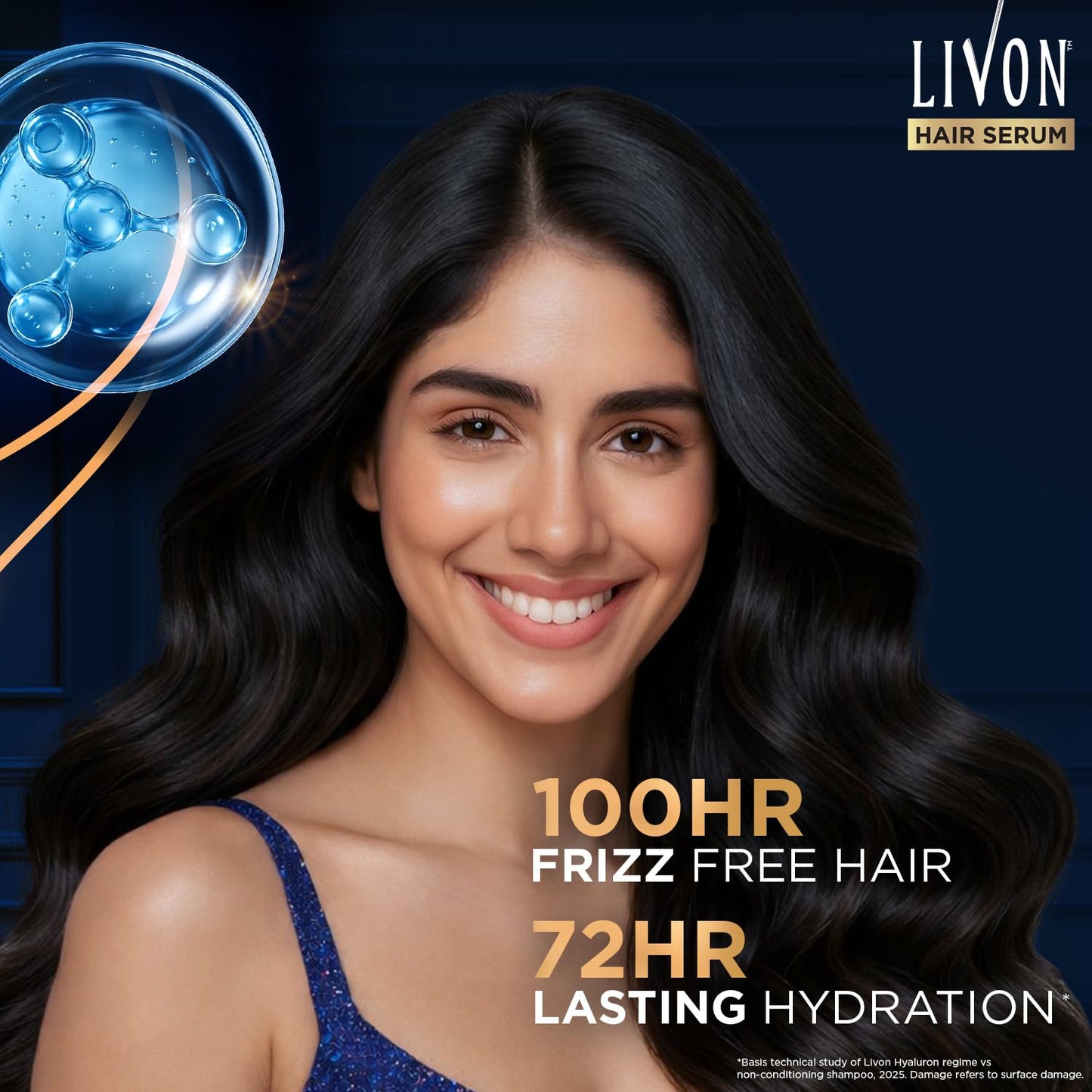 Livon Hyaluron Hair Serum for women & men | 2X Softer & Shiny Hair | Hair Serum for Dull & Dehydrated Hair | 48ml