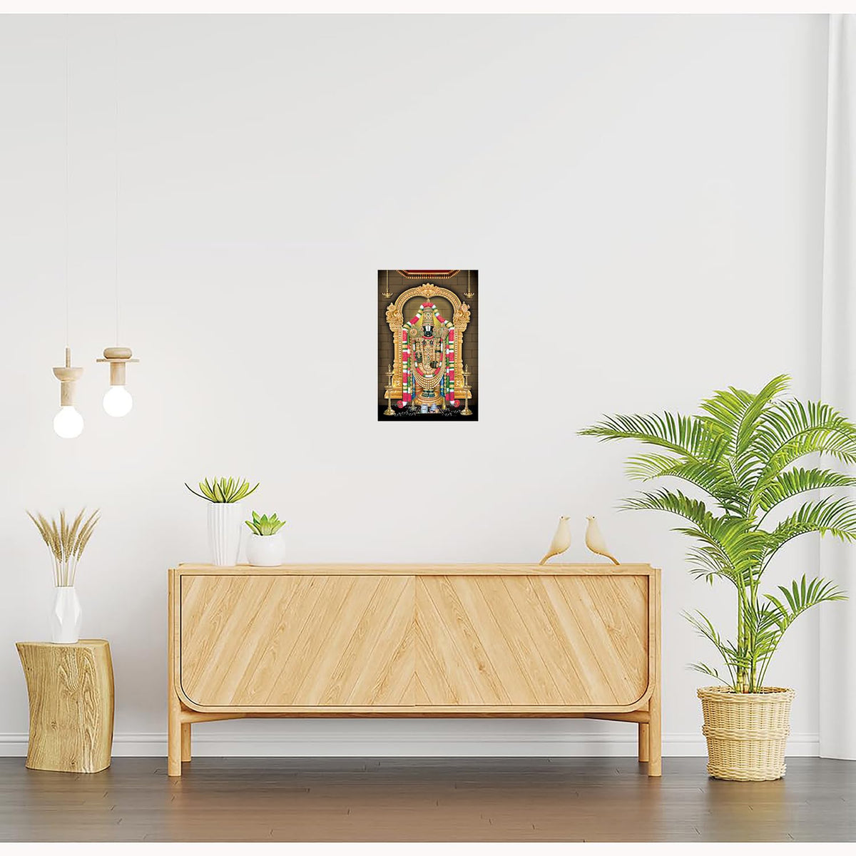 Tirupati Balaji Poster Large Size | Tirupati Balaji Paintings Sparkle Coated Self Adhesive (18×24 Inch, Tipupati Balaji)