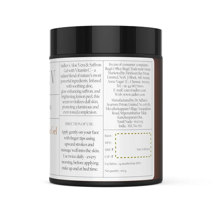 Sadhev's Aloe Vera & Saffron Face Gel with Vitamin C For Radiance, Suitable for All Skin Type, Paraben & Sulphate Free