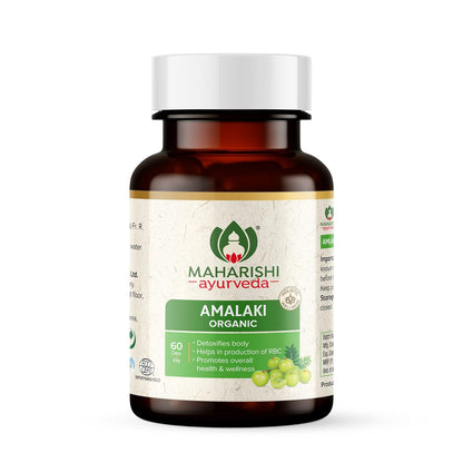 Zephivo Maharishi Ayurveda Organic Amalaki Capsules 700 MG | Amla Rasayana | Detoxifies Body | Rich In Vitamin C | Boosts Immunity | Improves Digestion (60 Capsules)
