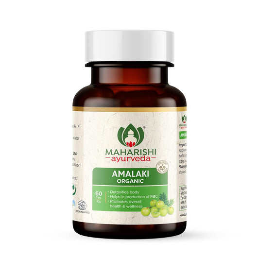 Zephivo Maharishi Ayurveda Organic Amalaki Capsules 700 MG | Amla Rasayana | Detoxifies Body | Rich In Vitamin C | Boosts Immunity | Improves Digestion (60 Capsules)
