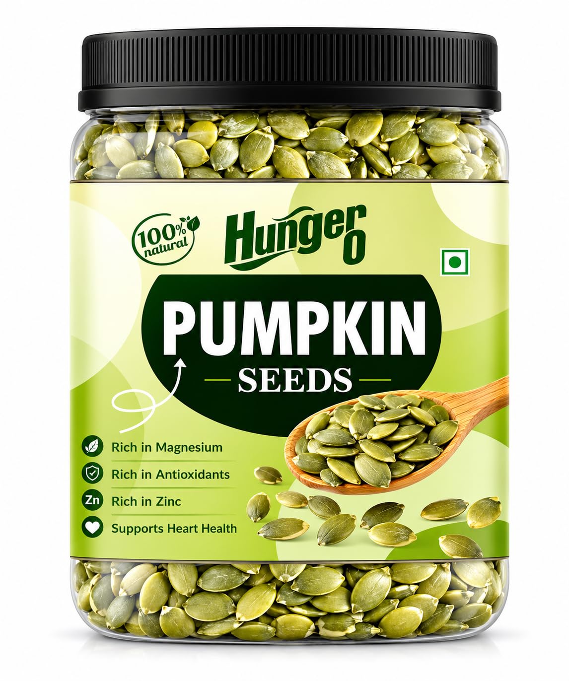 Hunger 0 Raw Premium Pumpkin Seeds (Kaddu Seeds) | Natural Pepitas for Snacking, Baking & Cooking | Protein & Fiber Rich Superfood | Healthy Diet Snack | Immunity Support Seeds