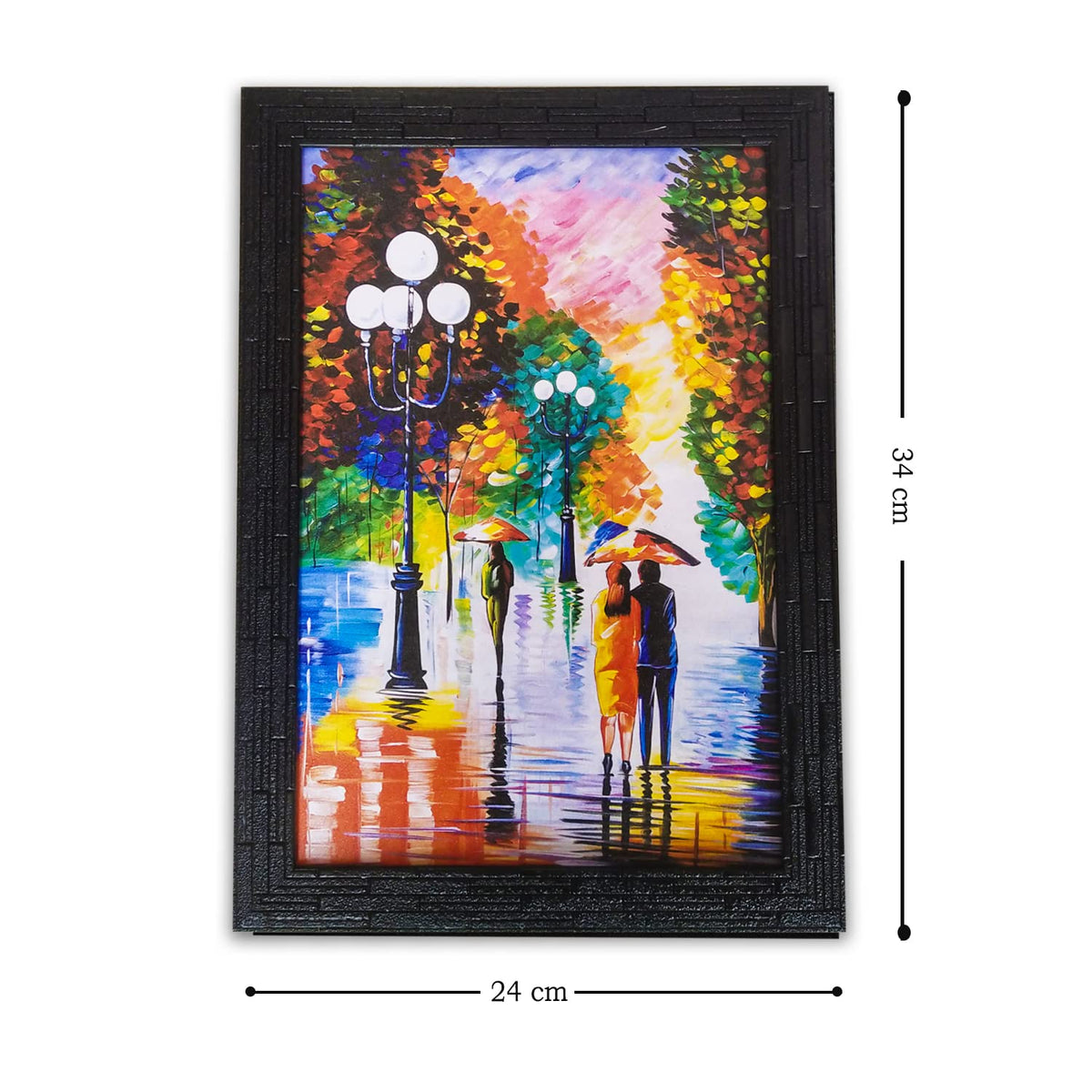 Abstract Art Wooden Framed Painting | Ready to Hang- (Wooden Frame, Multicolor, 10inch x 14 inch)
