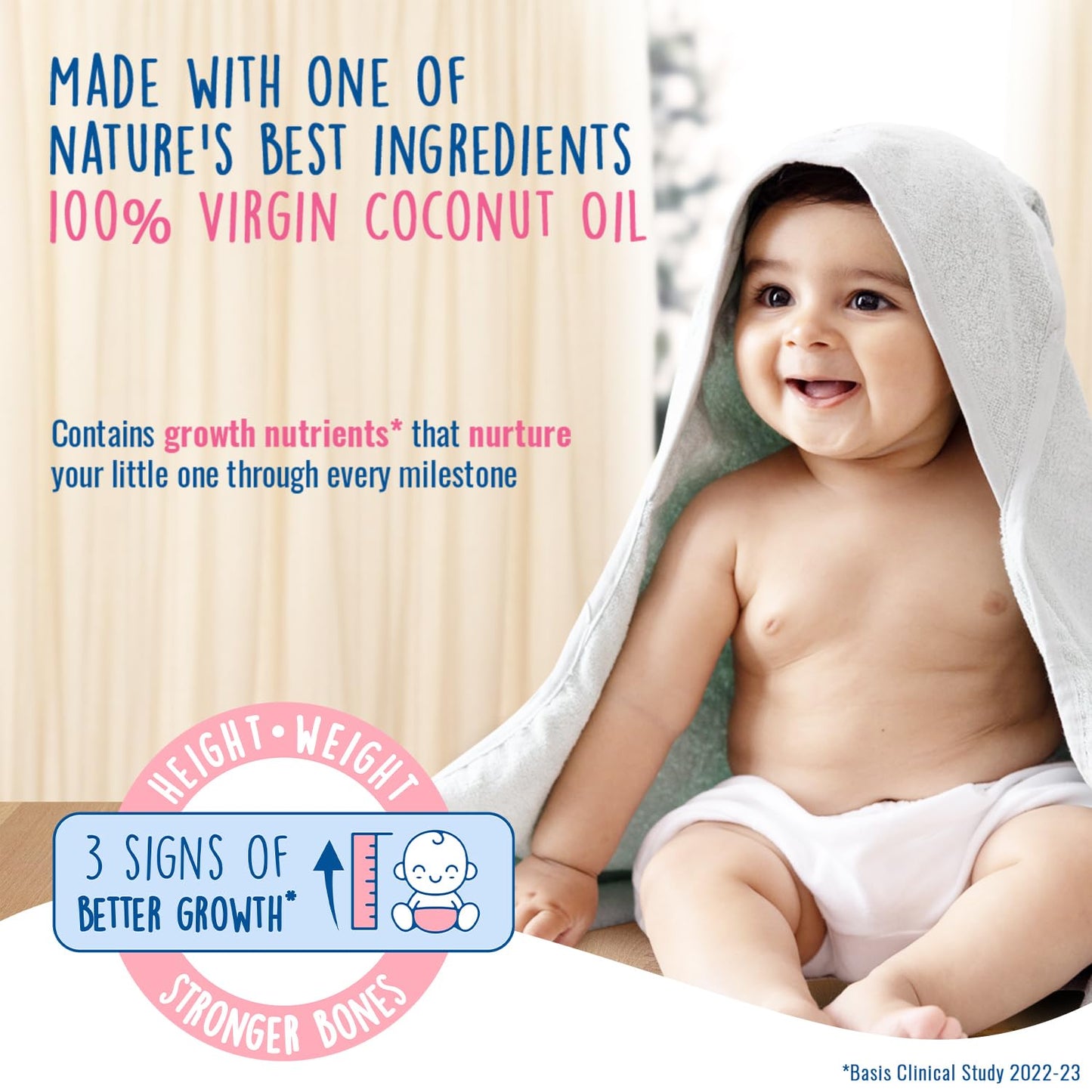 Parachute Advansed Baby Massage Oil for New Born| 100% Virgin Coconut Oil | Clinically Proven for Better Growth| Vitamin E & F| 400 Ml