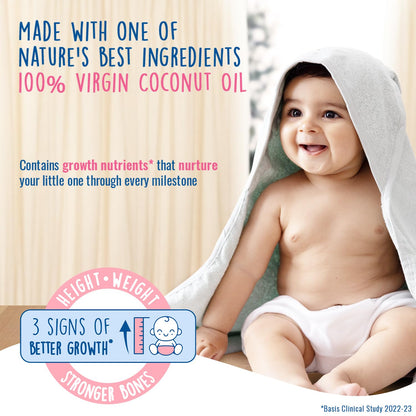 Parachute Advansed Baby Massage Oil for New Born| 100% Virgin Coconut Oil | Clinically Proven for Better Growth| Vitamin E & F| 200 Ml