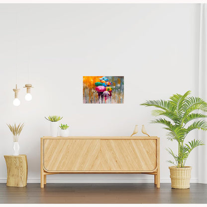 Umbrella Paintings for Living room, Umbrella Poster Big Size with Sparkle Coated Lamination - 2776 (Self Adhesive) 18x24 Inch