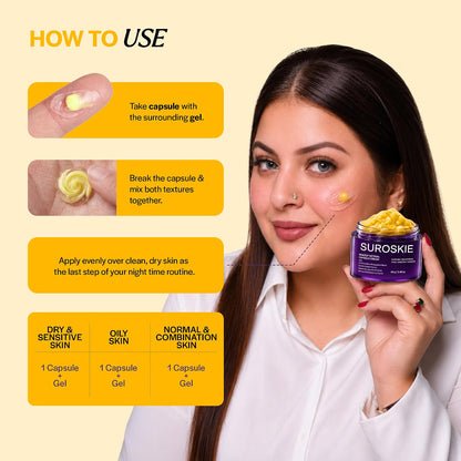 Suroskie Reboot Retinal Capsule Cream with Retinal & Peptide Complex | Overnight Night Cream for Fine Lines, Firming & Hydration | 4D Hyaluronic Acid, Centella & Ceramides | All Skin Types | 68g