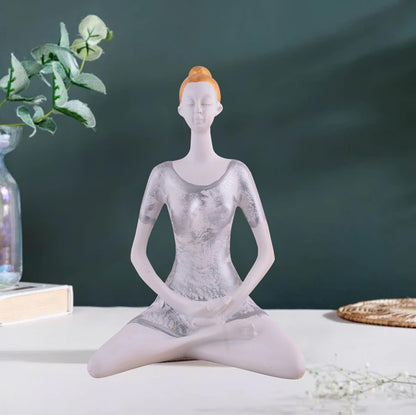 Yoga Lady Home & Office Decor Resin Fantasy Showpiece (Y900),Multicolor