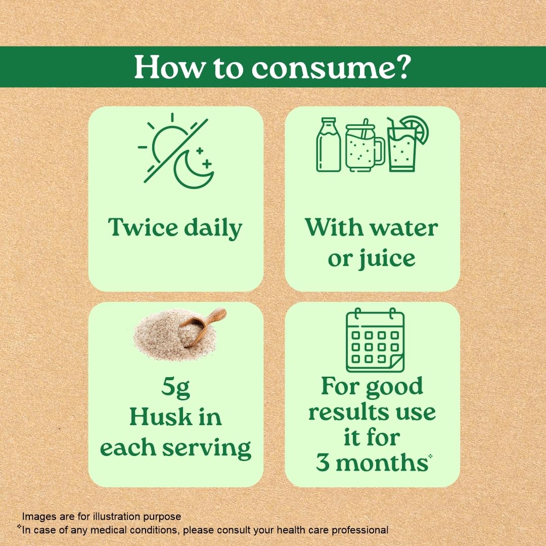 A TATA Product - Organic India Sat Isabgol Psyllium Whole Husk Powder - 100g, With Dietary Fiber, Supports Heart Health & Digestive System, Gluten Free, Non-GMO Project Verified, NPOP & USDA Certified