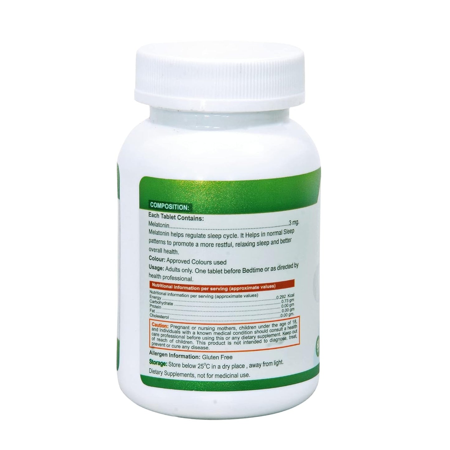 Nveda Melatonin 3mg | Natural Sleep Aid Supplement | Supports Deep Sleep, Stress & Anxiety Relief | Non-Habit Forming | 60 Tablets