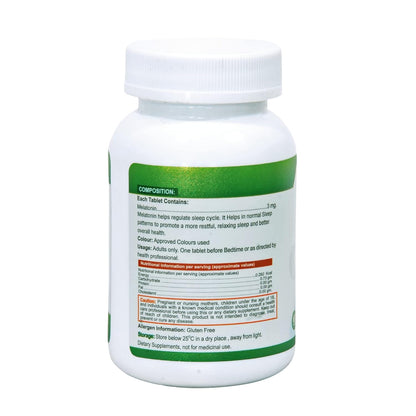 Nveda Melatonin 3mg | Natural Sleep Aid Supplement | Supports Deep Sleep, Stress & Anxiety Relief | Non-Habit Forming | 60 Tablets