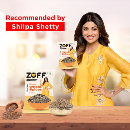 Zoff Whole Cumin Seeds Jeera 200gm - 100% Natural & Fresh - Hygienically Packed, Rich Aroma & Flavor - Nutrient-Rich Spice for Indian Cooking