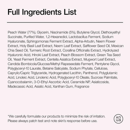 Anua Peach 70% Niacinamide Serum 30ml / brightening hydrating face serum hyperpigmentation treatment reducing melanine daily clean beauty (1.01 fl. oz.)