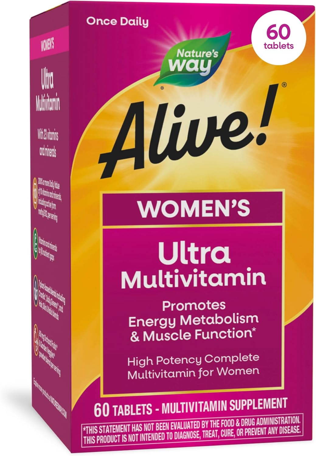 Box of Nature's Way Alive! Women's Ultra Multivitamin supplement
